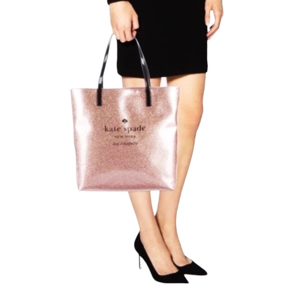 Kate Spade Rose Gold Glitter Tote Bag NWOT - Picture 16 of 16